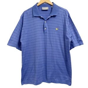 Augusta National Masters Striped Blue Golf Polo Vintage Size XL